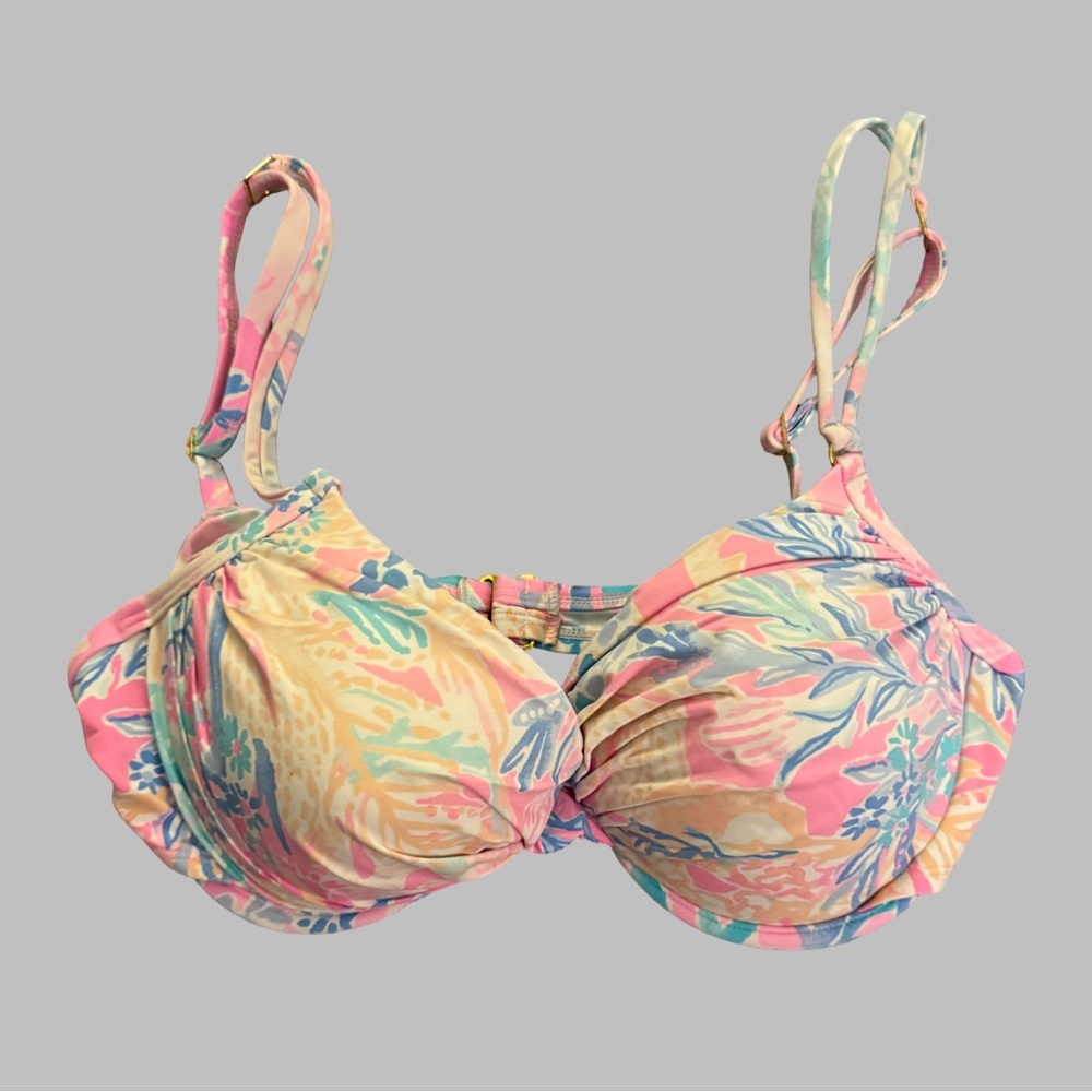 LILLY PULITZER Women’s Colorful Floral Bikini Top Size 10